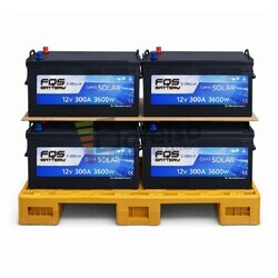 Pack 4 bater�as Solar 12 Voltios 300 Amperios | Sin mantenimiento FQS12-300